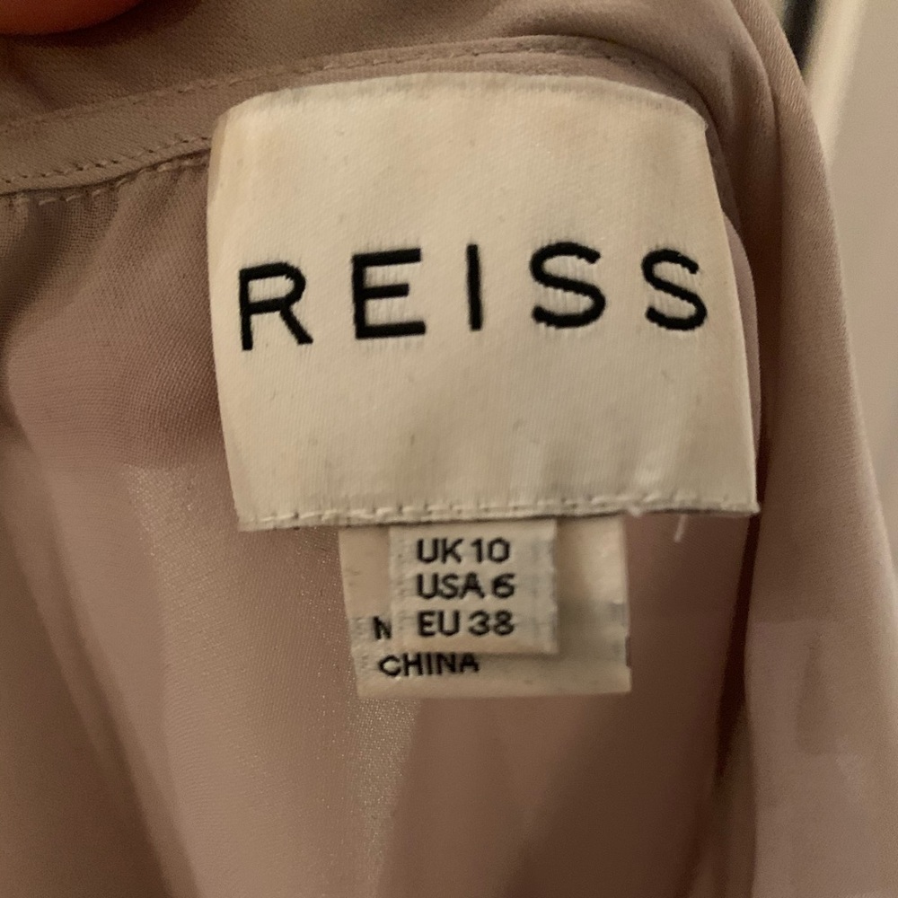 Reiss Light Pink Silk Peplum Blouse - Picture 2 of 5